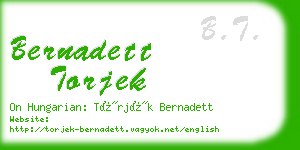 bernadett torjek business card